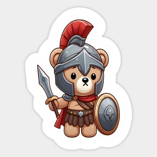 Cute Spartan Bear Kawaii Sticker